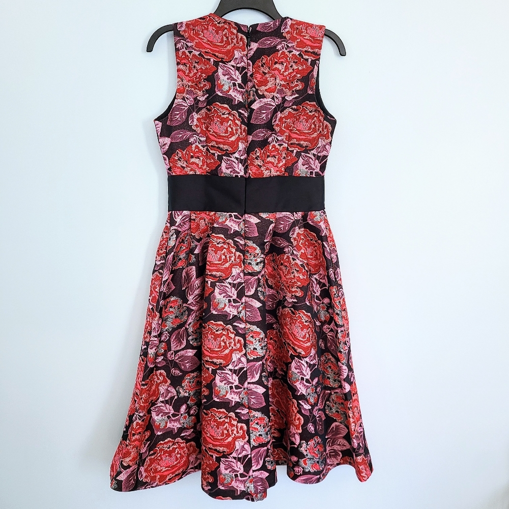 Eva Mendes NY & Co. Embroidered Floral Damask Fit-and-Flare Dress w/ Pockets! - Picture 7 of 7
